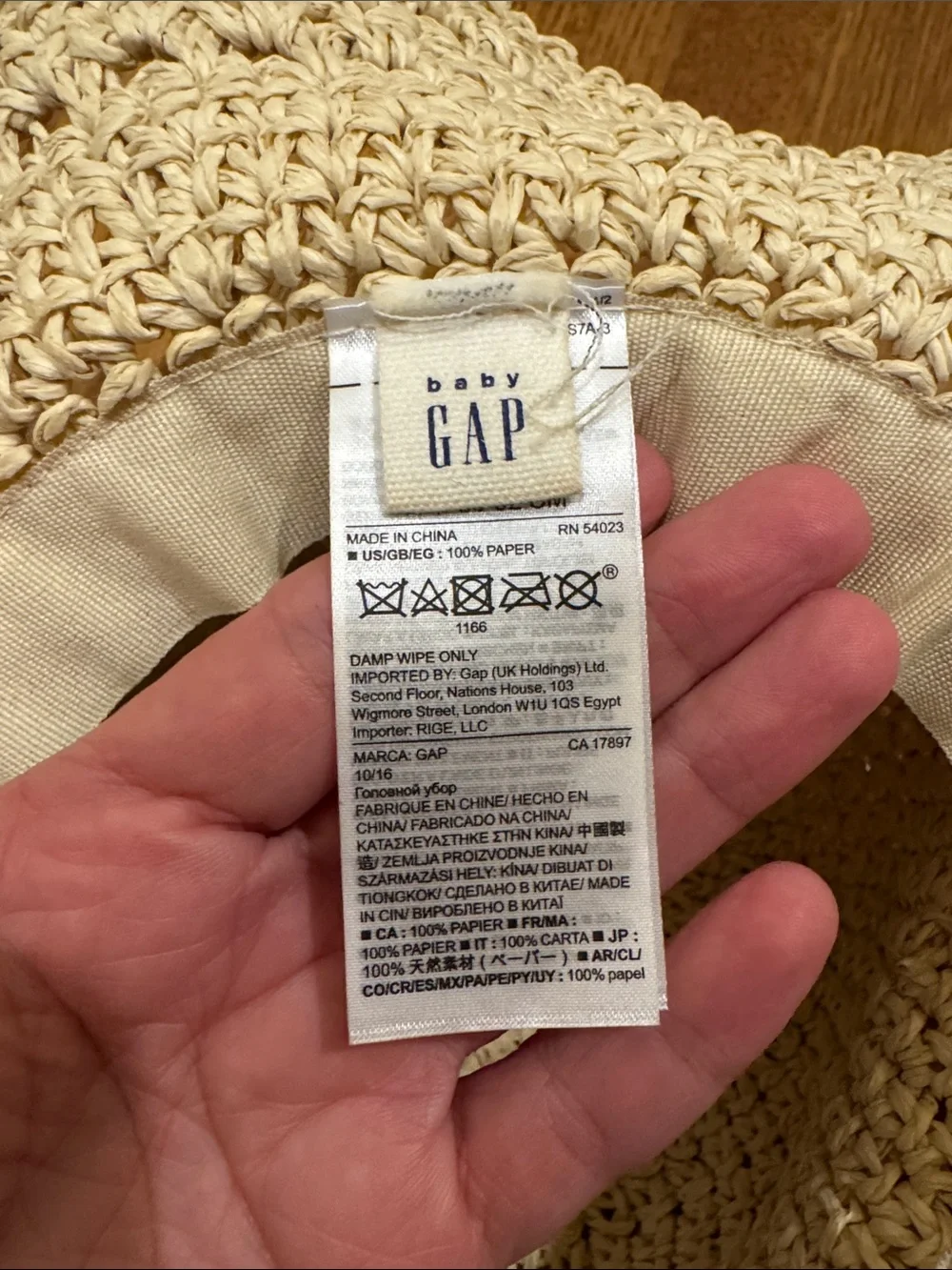 GAP Baby Crocheted Sun Hat - Cream